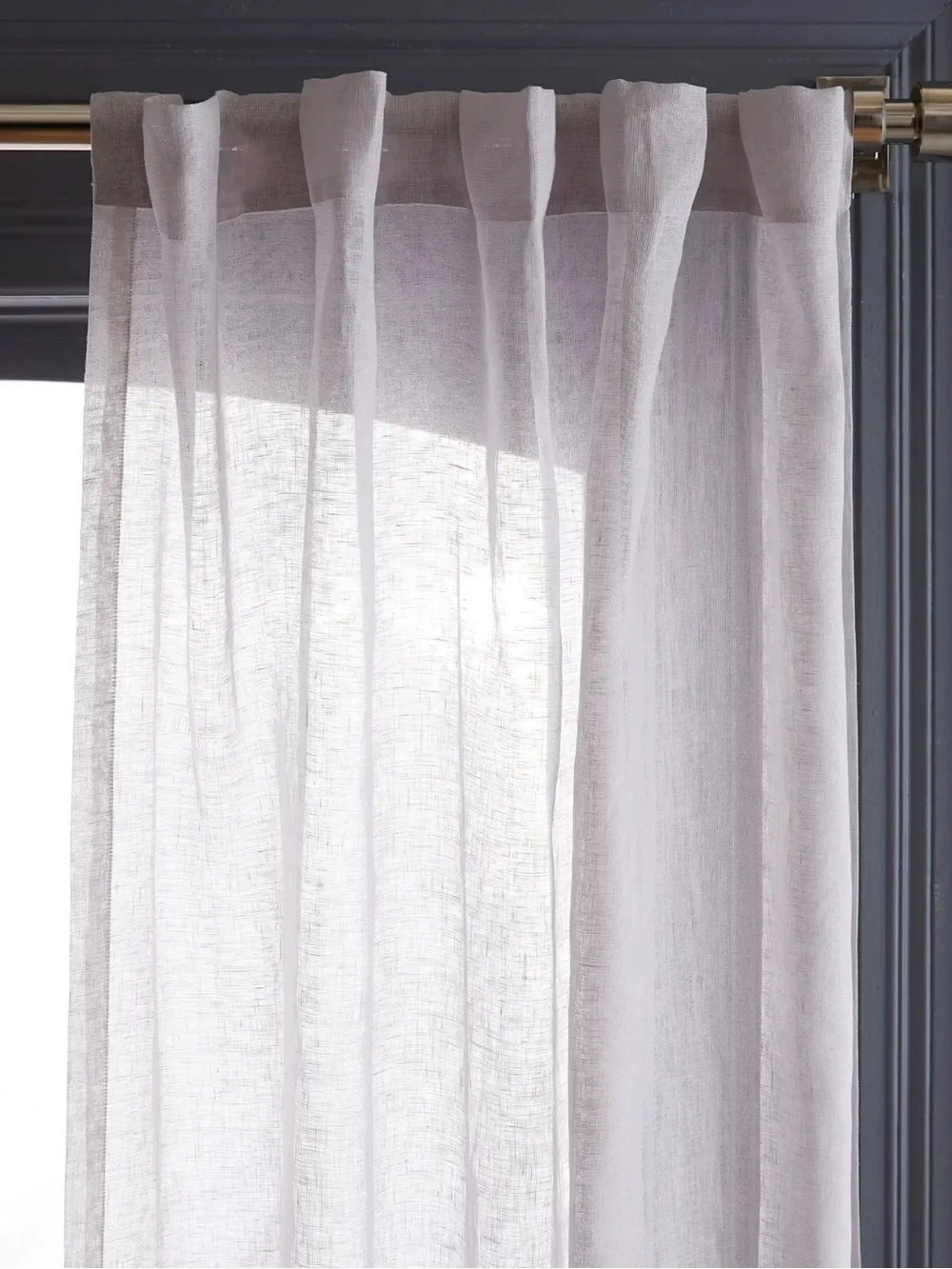 NWT QUINCE 4 Set 48x96 European Linen Sheer Curtains Cloud 9306